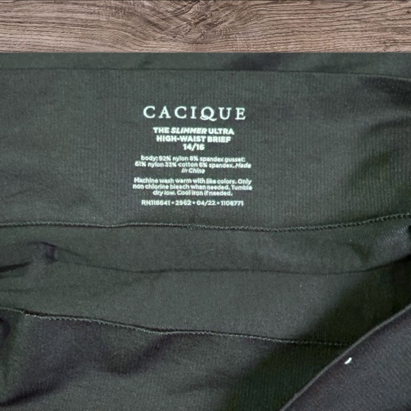 NWOT Cacique Dark Green Slimmer Ultra High-Waist Brief Size 14/16 - Picture 3 of 3